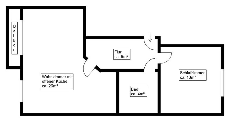2 Raum-Wohnung mit Balkon - Foto 2
