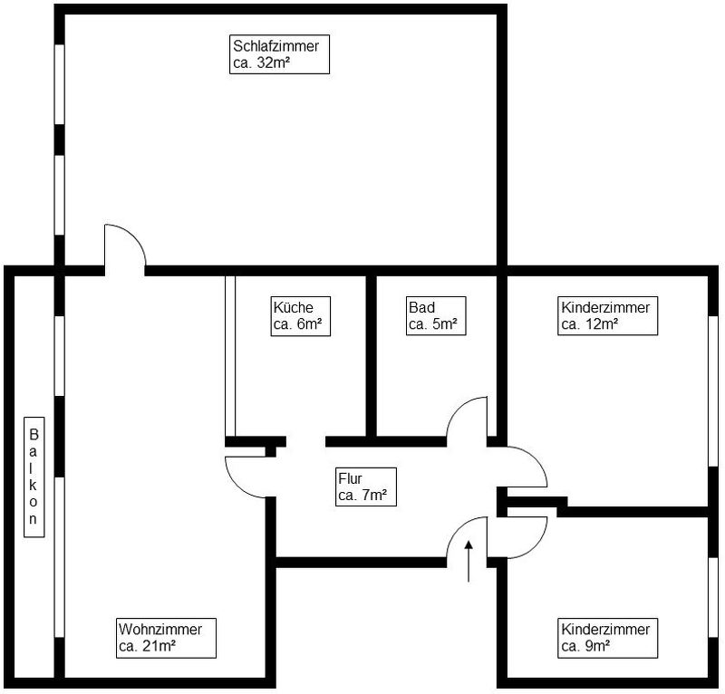4 Raum-Wohnung mit Balkon und Aufzug - Photo 2