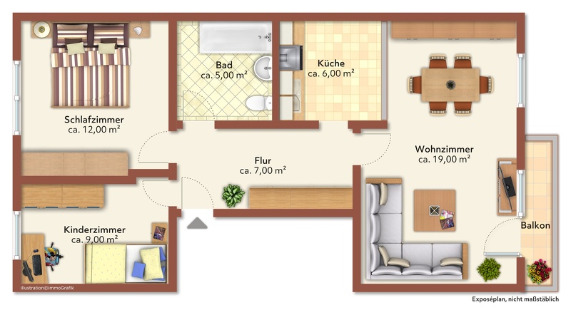 3 Raum-Wohnung mit Balkon und Aufzug - Photo 2