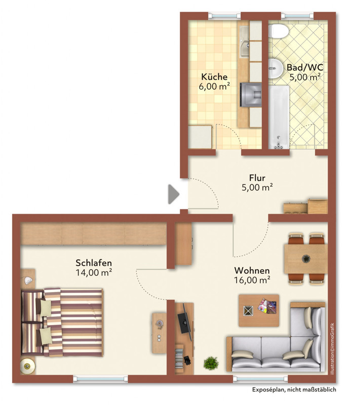 2 Raum-Wohnung - Photo 2